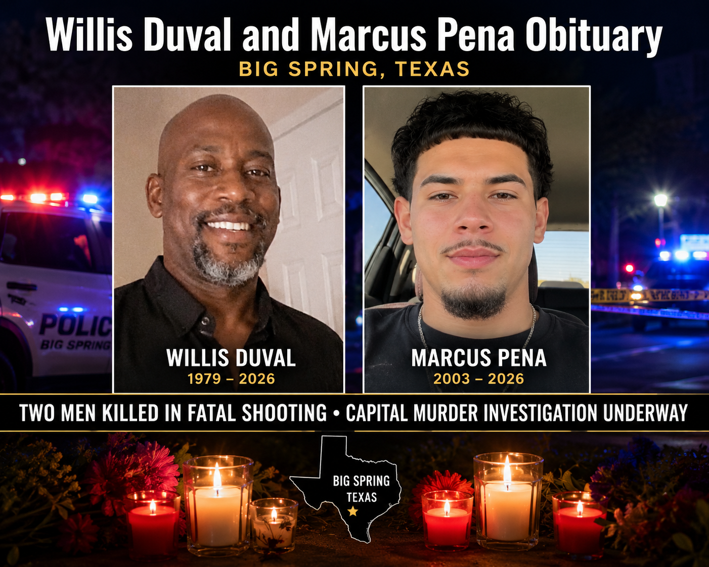 Willis Duval Death, Obituary, Big Spring, Texas; Marcus Pena Death, Obituary, Big Spring, Texas – Two Died in Shooting as Capital Murder Investigation Proceeds